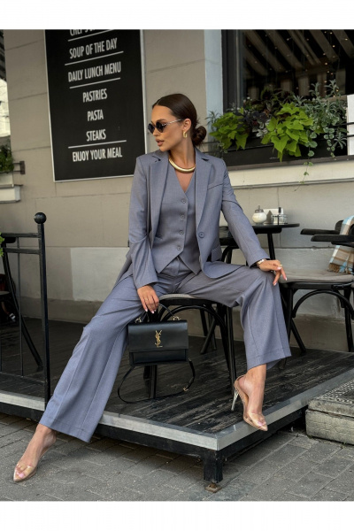 Брюки KORTNI 16BR3 серый - фото 5