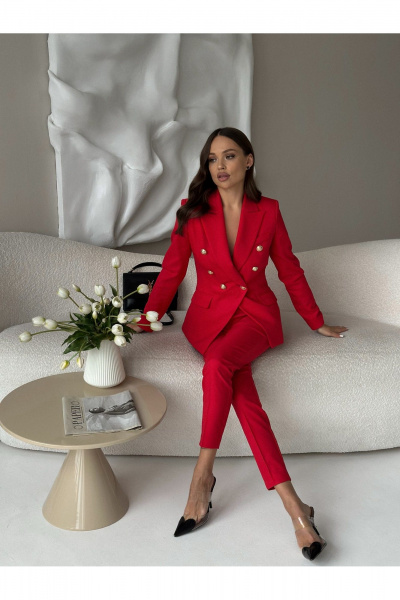 Брюки, жакет KORTNI 20Р13/5BR14 красный - фото 3