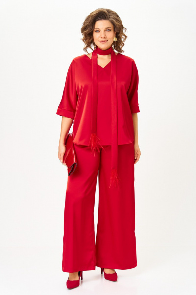 Блуза, брюки БагираАнТа 1092А красный - фото 2