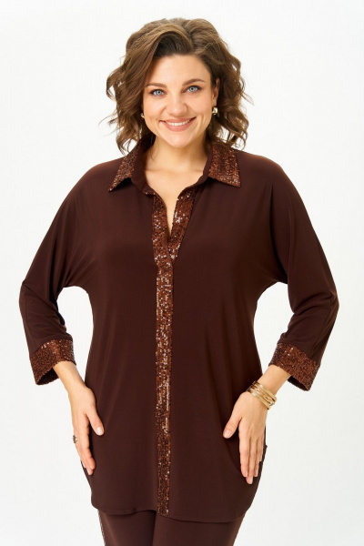 Блуза, брюки Svetlana-Style 3017 темный_шоколад - фото 5