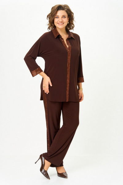 Блуза, брюки Svetlana-Style 3017 темный_шоколад - фото 2