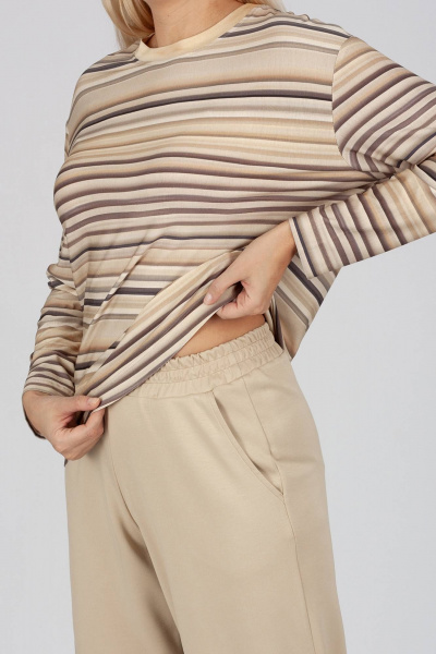 Джемпер Belarusachka С5003592 полоска / ваниль - фото 2