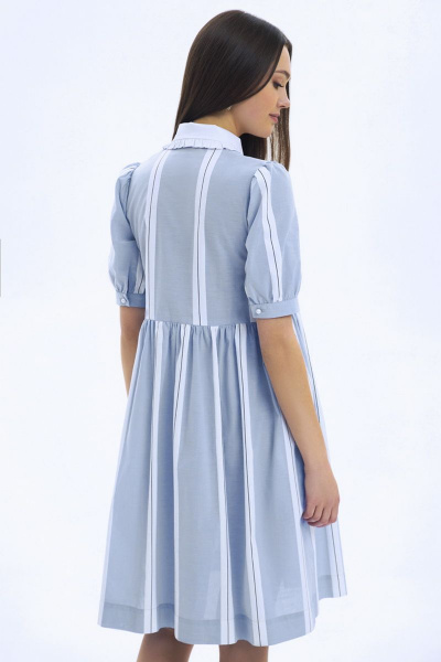 Платье LaVeLa L10230 голубой/полоска - фото 3