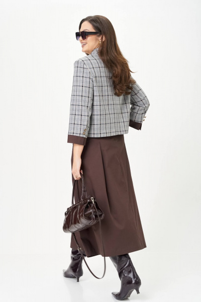 Жакет, юбка Karina deLux M-1418 серо-коричневый - фото 5