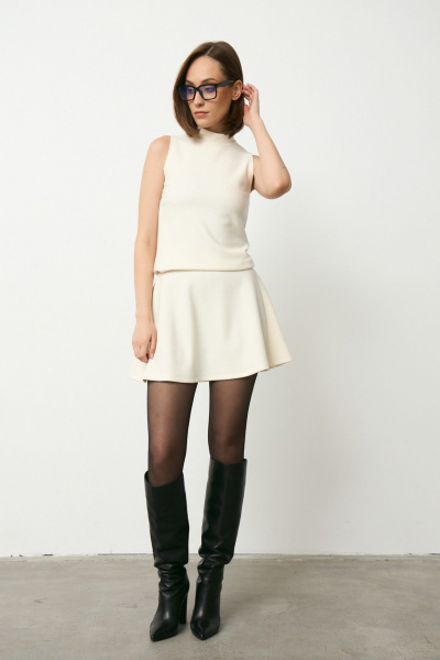 Джемпер, юбка Luitui R4065 молочный - фото 2