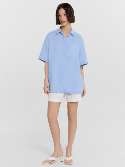 Блуза Mark Formelle 112855-1/1/24-33215Ц-9-2 небо_591_D_вышивка - фото 3