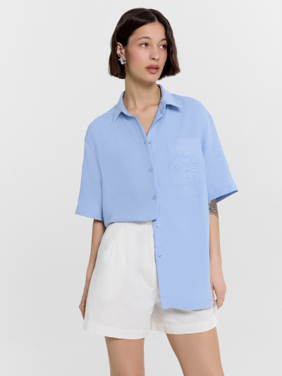 Блуза Mark Formelle 112855-1/1/24-33215Ц-9-2 небо_591_D_вышивка - фото 5