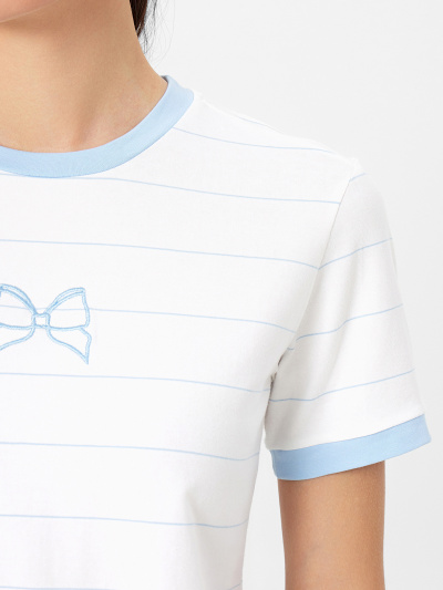 Футболка Mark Formelle 112936/24-33216П-5-2 голубая_полоска_на_белом_592_D_вышивка - фото 5