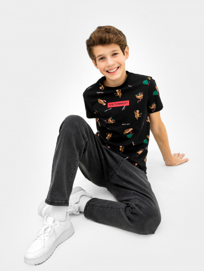 Футболка Mark Formelle 113379/24-26592ПП-0 ленивцы_на_черном_1_сл_на_пол_ТП - фото 2