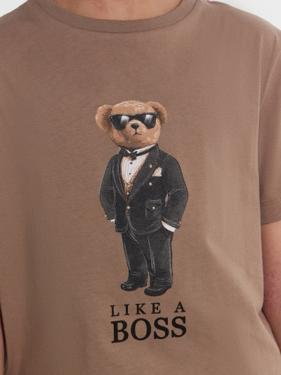 Футболка Mark Formelle 113379/24-27790П-0 мокко_печать_3_сл_на_пол - фото 5