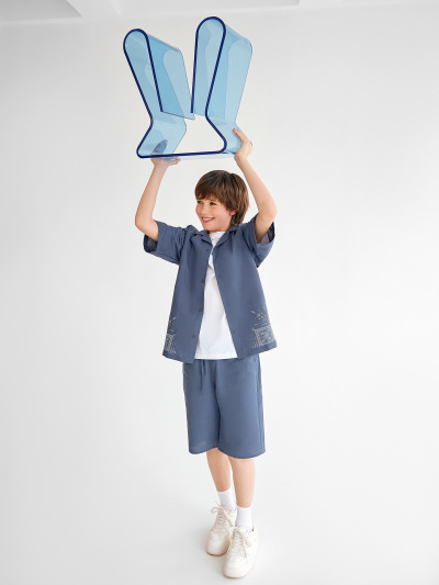 Рубашка Mark Formelle 113454/24-33187П-9 шторм_печать_1_сл_на_ПР_1сл_на_ЛВ_дет_пер - фото 1