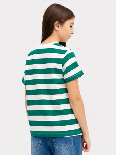 Футболка Mark Formelle 117835/22/24333ПП-0 молочно_зеленая_полоска_2_сл_на_пол_ТП - фото 4