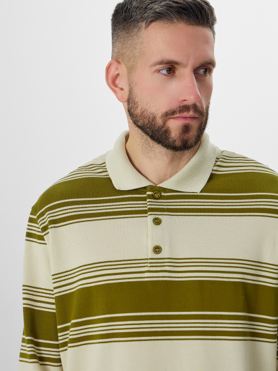 Майка Mark Formelle 121933/25-5282П-11 оливковая_полоска_на_молочном - фото 4