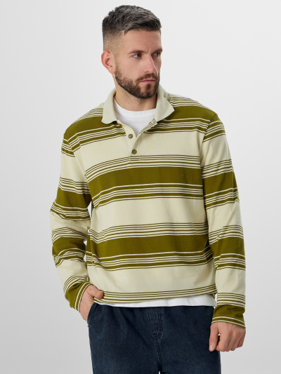 Майка Mark Formelle 121933/25-5282П-11 оливковая_полоска_на_молочном - фото 3