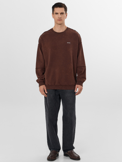 Свитшот Mark Formelle 121943/25-ОБР5047П-7(3) ACID_WASH_шоколадный_печать_009.2_Эйсид_1_сл_н - фото 3