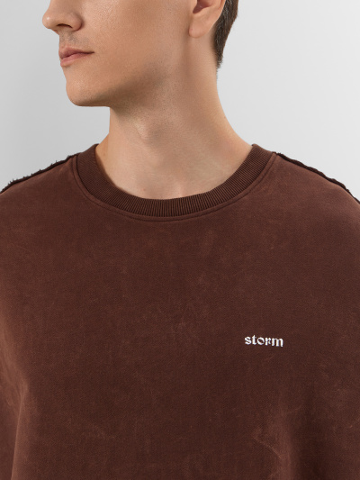 Свитшот Mark Formelle 121943/25-ОБР5047П-7(3) ACID_WASH_шоколадный_печать_009.2_Эйсид_1_сл_н - фото 5