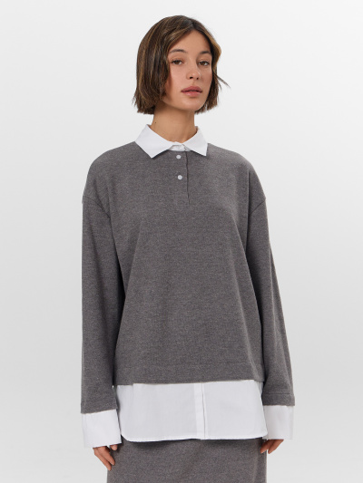 Джемпер Mark Formelle 122816/25-39393Ц-26 серый_меланж_Gulle_4654_D - фото 3