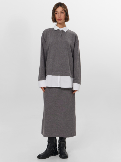 Джемпер Mark Formelle 122816/25-39393Ц-26 серый_меланж_Gulle_4654_D - фото 5