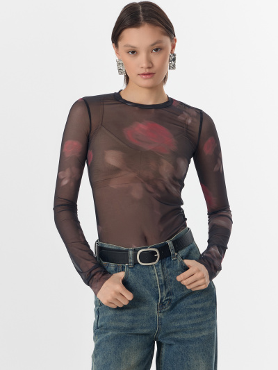 Джемпер Mark Formelle 122898/24-ОБР29931П-10 розы_на_черном_010.2_Сублимация_полотна - фото 1