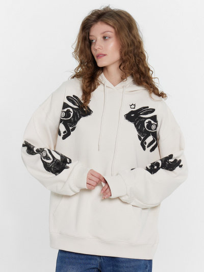 Худи Mark Formelle 122981/24-30073П-7 белый_песок_печать_2_сл_на_пол_2_сл_ПР_рукав_2_сл_Л - фото 2