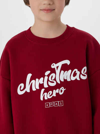 Свитшот Mark Formelle 123437/1/25-38109П-7П т.бордовый_печать_2_сл_на_пол - фото 2