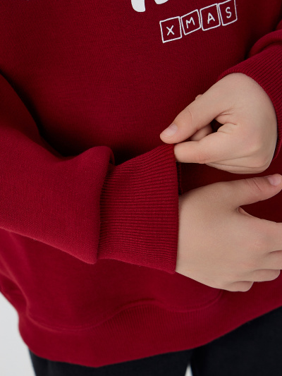 Свитшот Mark Formelle 123437/1/25-38109П-7П т.бордовый_печать_2_сл_на_пол - фото 5