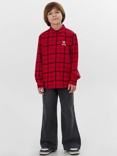 Рубашка Mark Formelle 123440/1/25-38111П-9-2 красно_черная_клетка_670_W_вышивка - фото 1