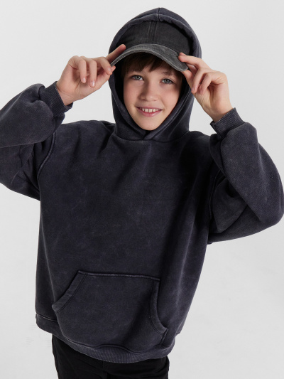 Худи Mark Formelle 123445/24-ОБР29516П-7П ACID_WASH_черный_печать_009.2Худи_Эйсид - фото 1