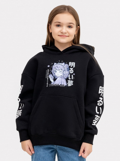 Худи Mark Formelle 127886-1/22/24321П-7П черный_печать_2_сл_на_пол_1_сл_ПР_рукав_1_сл_ЛВ_ - фото 1