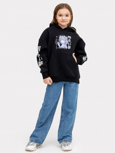 Худи Mark Formelle 127886-1/22/24321П-7П черный_печать_2_сл_на_пол_1_сл_ПР_рукав_1_сл_ЛВ_ - фото 2