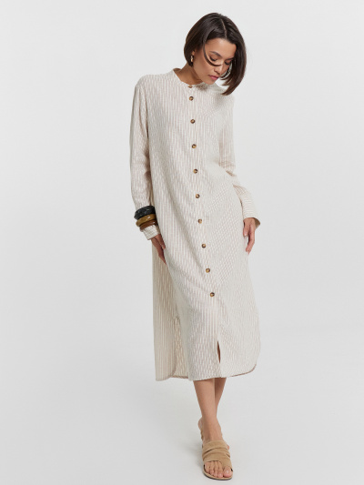 Платье Mark Formelle 152627/24-27455П-9 коричневая_полоска_на_молочном - фото 2