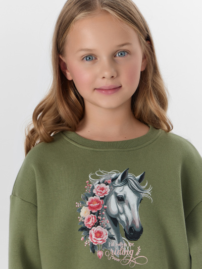 Платье Mark Formelle 157974/25-36981Ц-7П зеленый_молочный_печать_3_сл_на_пол - фото 3