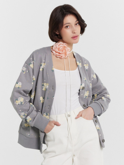 Кардиган Mark Formelle 172114/25-37025П-7 цветы_на_сером - фото 1