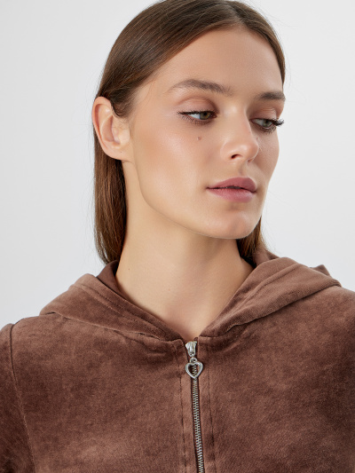 Толстовка Mark Formelle 172124/24-33635П-3 шоколад_печать_1сл_аппликация_из_страз_спинка - фото 4