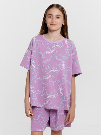 Футболка, шорты Mark Formelle 197728/24-33071П-7 цветы_на_лиловом - фото 3