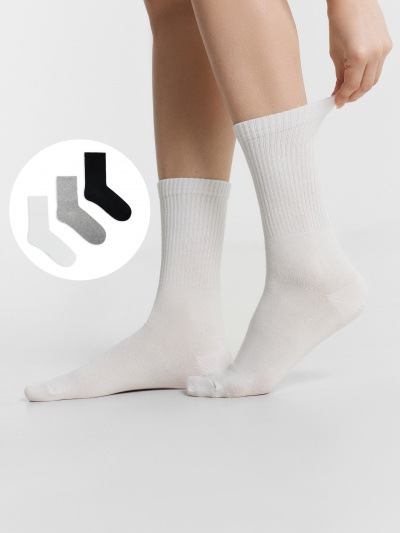 Носки Mark Formelle 217A-1334/223217A-1 белый_сер.меланж_черный_рис.1334 - фото 1