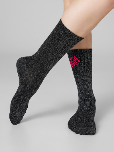 Носки Mark Formelle 217K-3437/25217K черный_серебряный_люрекс_рис.3437 - фото 1