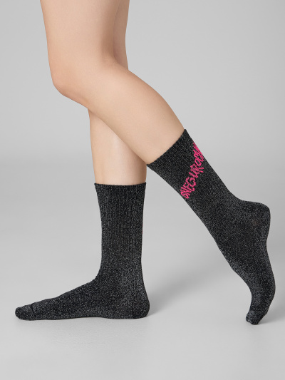 Носки Mark Formelle 217K-3437/25217K черный_серебряный_люрекс_рис.3437 - фото 2