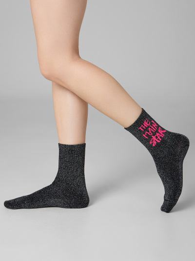 Носки Mark Formelle 217K-3438/25217K черный_серебряный_люрекс_рис.3438 - фото 2