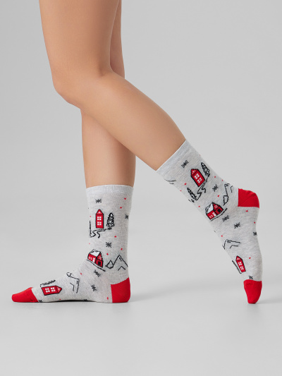 Носки Mark Formelle 273K-3433/25273K-1 св.серый_меланж_рис.3433 - фото 2