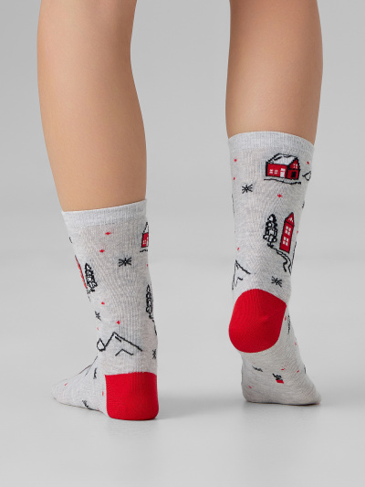 Носки Mark Formelle 273K-3433/25273K-1 св.серый_меланж_рис.3433 - фото 3