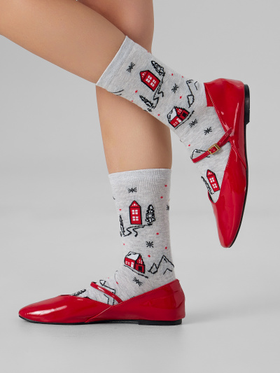 Носки Mark Formelle 273K-3433/25273K-1 св.серый_меланж_рис.3433 - фото 4