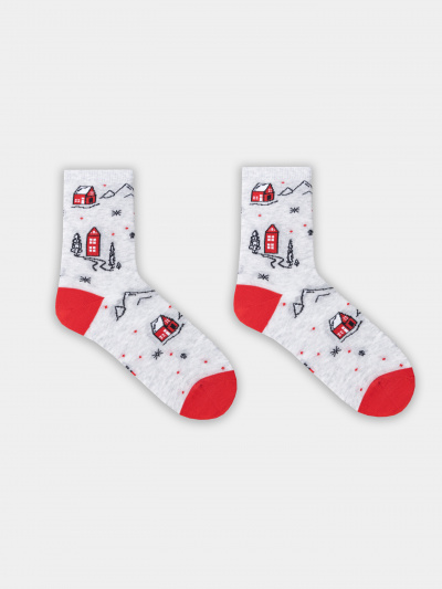 Носки Mark Formelle 273K-3433/25273K-1 св.серый_меланж_рис.3433 - фото 5