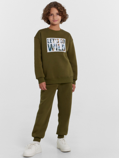 Брюки, джемпер Mark Formelle 393326/24-29623П-7П темная_олива_печать_3_сл_ДТФ_трансфер_на_дет_пер - фото 2