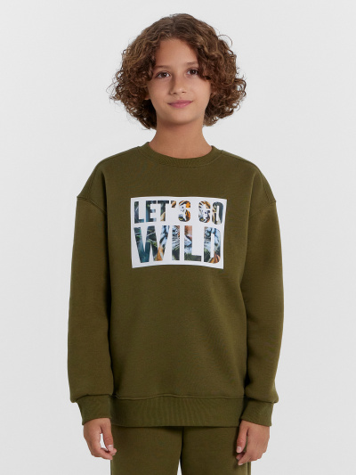 Брюки, джемпер Mark Formelle 393326/24-29623П-7П темная_олива_печать_3_сл_ДТФ_трансфер_на_дет_пер - фото 4