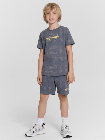 Футболка, шорты Mark Formelle 393329/24-27452П-0 т.серый_acid_wash_печать_2_сл_на_пол_1_сл_на_ЛЕВ_де - фото 1