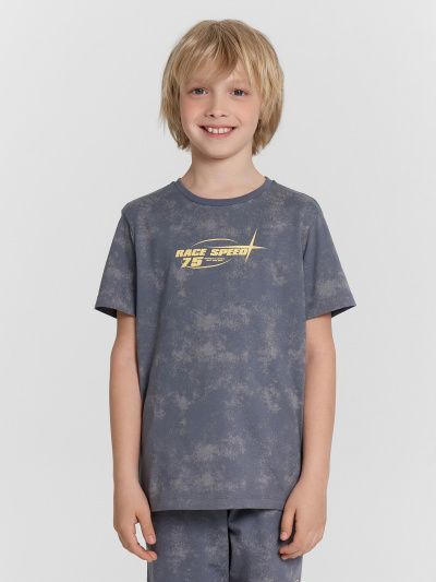 Футболка, шорты Mark Formelle 393329/24-27452П-0 т.серый_acid_wash_печать_2_сл_на_пол_1_сл_на_ЛЕВ_де - фото 3