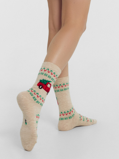 Носки Mark Formelle 394K-2959/24394K-1 бежевый_меланж_рис.2959 - фото 2