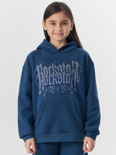 Брюки, худи Mark Formelle 397757/25-36410П-7П-3 синий_печать_3_сл_на_пол_печ_ДЕКОР_СТРАЗЫ - фото 3