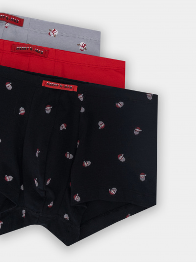 Трусы Mark Formelle 411122-3/25-5322П-5НГ мелкая_набивка_на_черном_красный_снеговики_на_се - фото 2